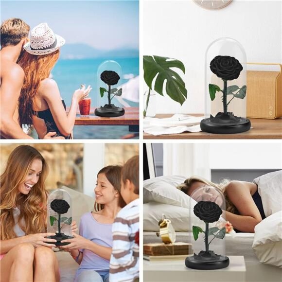 SW Forever Preserved Real Black Rose Flower Birthday Gifts for Mom - Picture 3 of 7